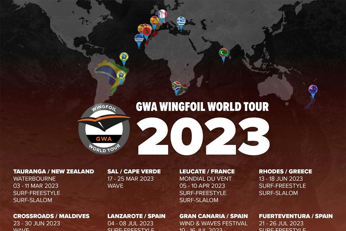 GWA Wingfoil World Tour, le calendrier 2023